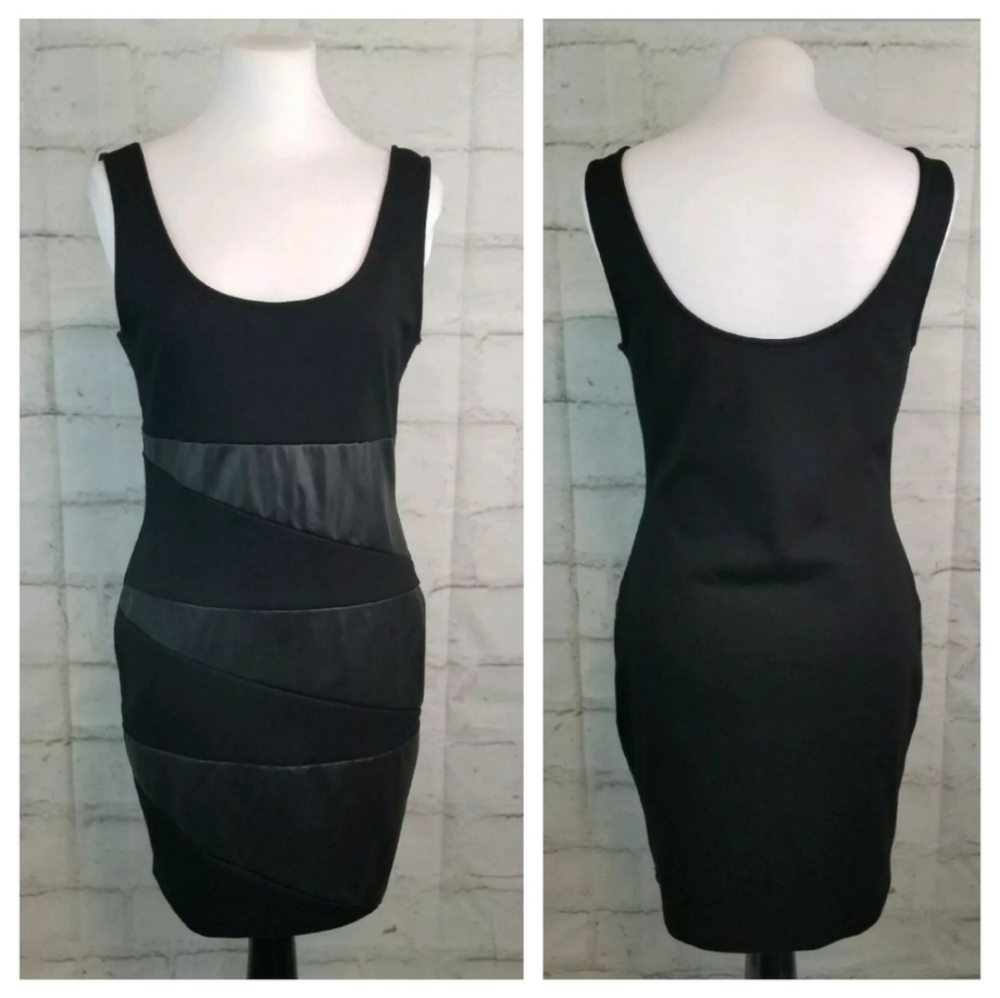 Eclipse Jr L Black Sleeveless Mini Dress w/ PVC